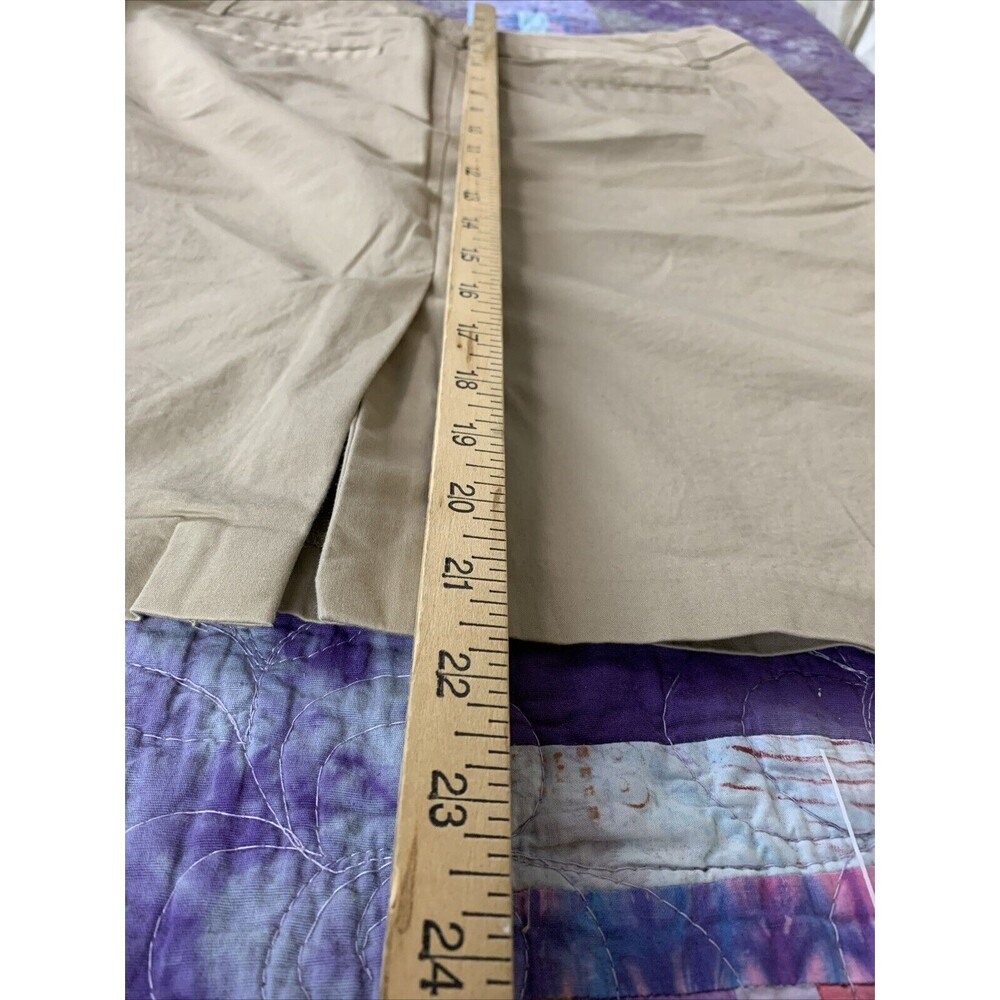 New York & Company Stretch Womens 12 Khaki Cotton Spandex Blend Skirt Pockets - Picture 6 of 7